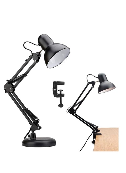 Lampshade and desk lamp with movable arm to control the light angle for studying and reading, dual-use (clip or base)
