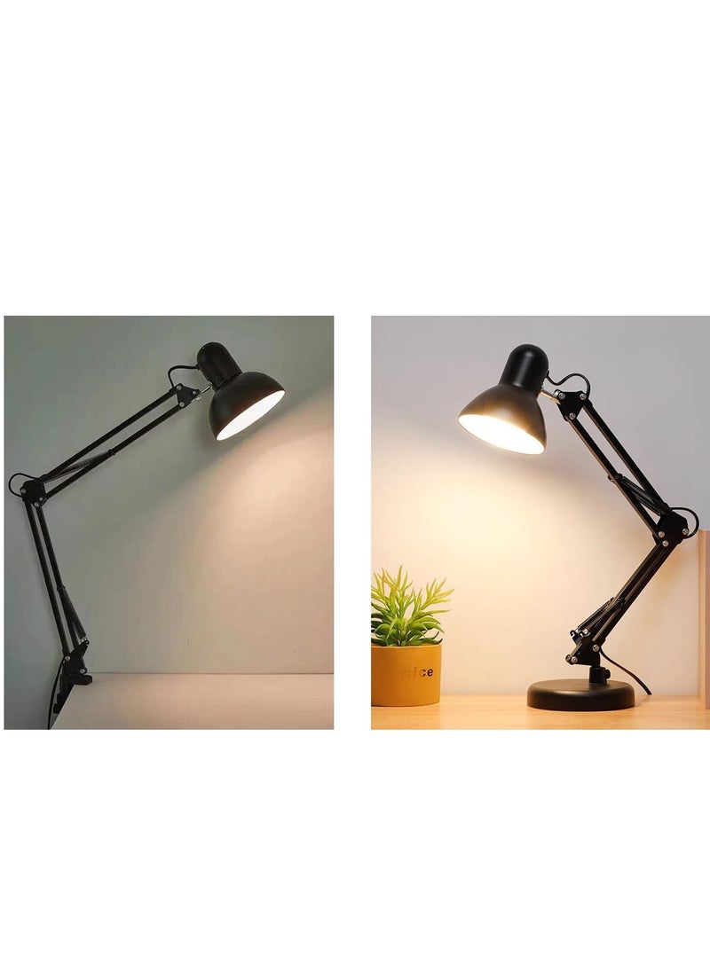 Generic - Lampshade and desk lamp with movable arm to control the light angle for studying and reading, dual-use (clip or base) - Image 1
