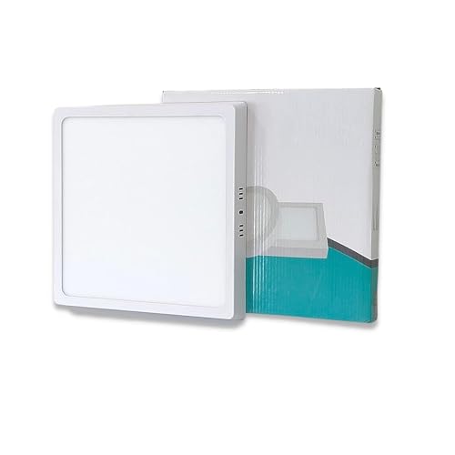 D'Mak D’Mak 30 Watt White LED Panel Ceiling Light, Aluminium Metal Powder Coated, Surface Mounted LED Light with Driver, Square, Modern Lights for Living Room, Bedroom and Hall (Pack of 1) - Image 1