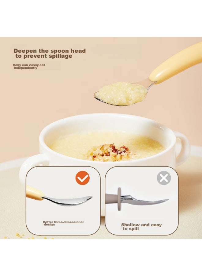 Supor Baby 316 Stainless Steel Fork And Spoon Set With Training Spoon, Baby Food Fork And Spoon With Storage Box Kgf01ay10 - Image 3