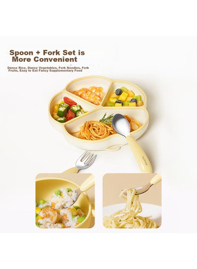 Supor Baby 316 Stainless Steel Fork And Spoon Set With Training Spoon, Baby Food Fork And Spoon With Storage Box Kgf01ay10 - Image 4