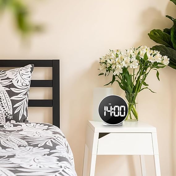 Brikipth Digital Wall Clock 10 LED Digital Clock Large Display with Colorful Dynamic Second Hand Dimming 1224H Date Temperature Clock for Living Room Bedroom Office Kitchen White - Image 1