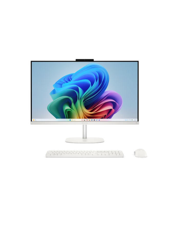 HP OmniStudio All-in-One Desktop Next Gen AI 27-cy0001nx PC With 27 Inch Full HD (1920x1080) Display, Core Ultra 7 355 Processor/16GB RAM DDR5/1TB SSD/Windows 11 Home/ White Cotton - Image 1