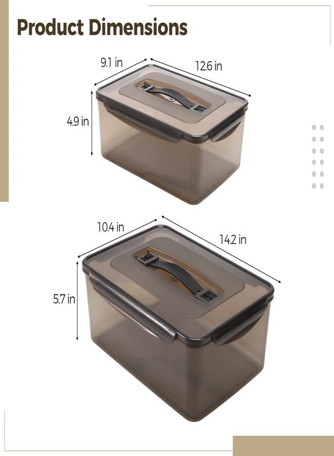NIMBLOOM 2 Pcs Food Storage Container Set with Handle, Includes 8.5L/2.2 Gal and 12.5L/3.3 Gal Marinating Container with Lid, Food-Safe Plastic Keeper for Kitchen, Fridge, Party Use - Image 4