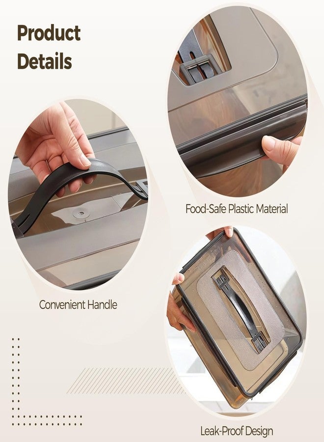 NIMBLOOM 2 Pcs Food Storage Container Set with Handle, Includes 8.5L/2.2 Gal and 12.5L/3.3 Gal Marinating Container with Lid, Food-Safe Plastic Keeper for Kitchen, Fridge, Party Use - Image 3