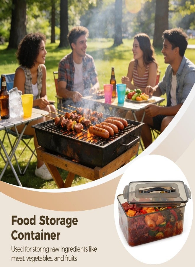 NIMBLOOM 2 Pcs Food Storage Container Set with Handle, Includes 8.5L/2.2 Gal and 12.5L/3.3 Gal Marinating Container with Lid, Food-Safe Plastic Keeper for Kitchen, Fridge, Party Use - Image 2