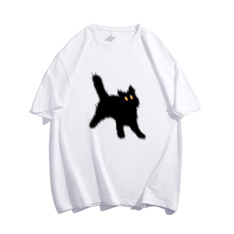 Cotton Bag Collar Short Sleeve T-shirt Women's Summer Loose Hong Kong Style chic Design Sense Niche American Style Retro Top Half Sleeve - Image 1