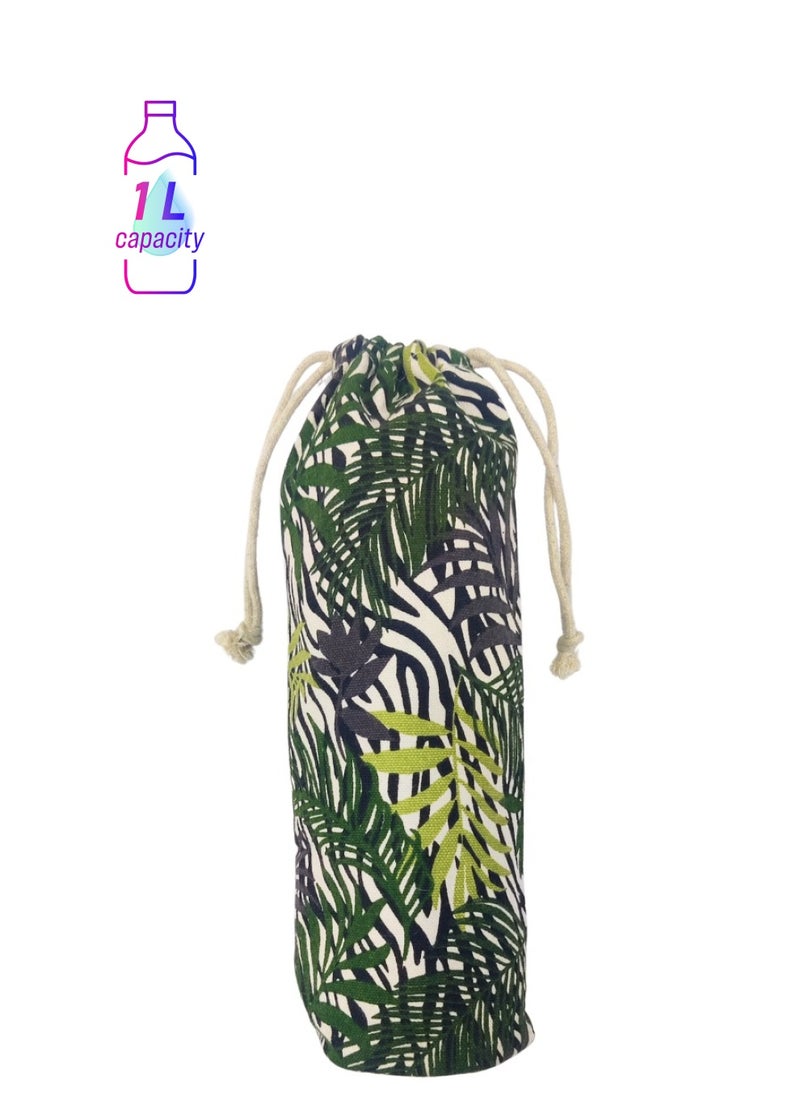 earthsave Earthsave Cotton Premium Water Bottle Pouch |Canvas Material with Waterproof Lining| For 1 Ltr Bottle  - Image 1