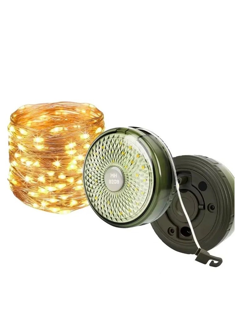 Generic - 2 in 1 Camping String Lights Outdoor Lights with 8 Lighting Modes RGB USB Charging Rechargeable Camping Lantern for Patio 10m - Image 1