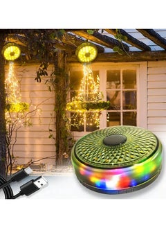 2 in 1 Camping String Lights Outdoor Lights with 8 Lighting Modes RGB USB Charging Rechargeable Camping Lantern for Patio 10m