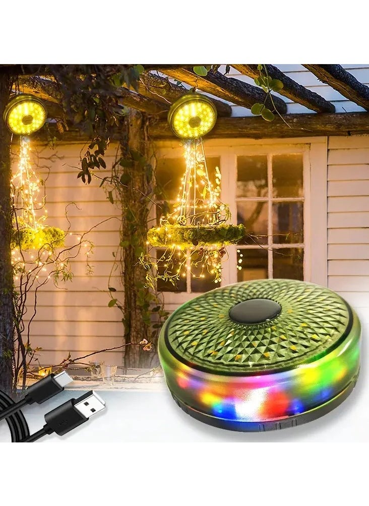 Generic - 2 in 1 Camping String Lights Outdoor Lights with 8 Lighting Modes RGB USB Charging Rechargeable Camping Lantern for Patio 10m - Image 1