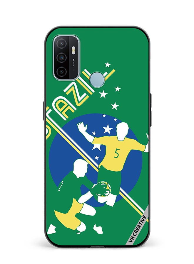 VR CREATIVE Protective Case Cover For Oppo A53 Brazil Football Soccer Players Design Multicolour - Image 1