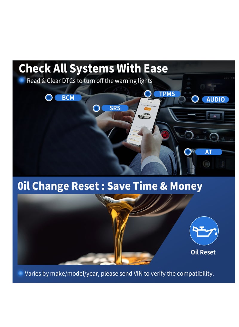 أداة اكس  - ماسح ضوئي XTOOL AD20 Pro OBD2 للآيفون والأندرويد: 2024 أحدث أداة فحص تشخيصية لاسلكية OBD2 لجميع السيارات مع تشخيص كامل للنظام - Image 1