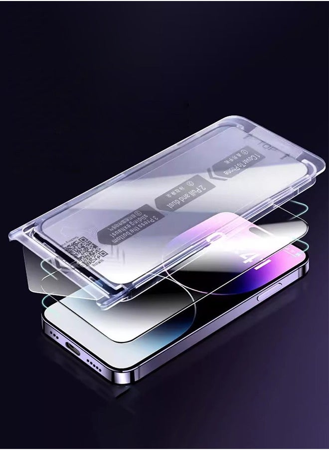 ESSAGER Tempered Glass Screen Protector for iPhone 15 Pro Max Private Tempered Glass Screen Protector 9h Hardness Bubble Free Anti-Scratch Dust-Free Installation  - Image 2