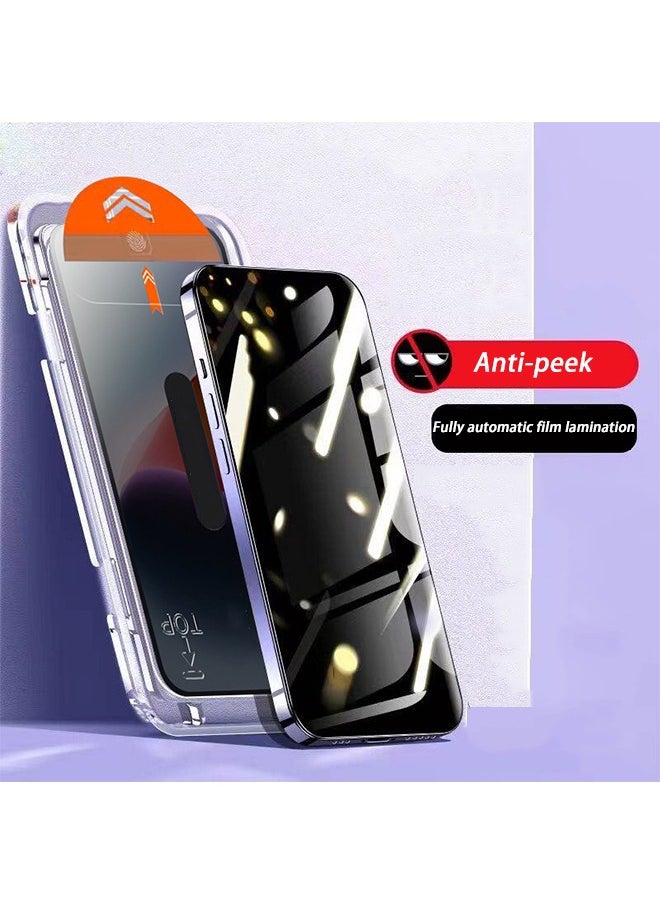 ESSAGER Tempered Glass Screen Protector for iPhone 15 Pro Max Private Tempered Glass Screen Protector 9h Hardness Bubble Free Anti-Scratch Dust-Free Installation  - Image 1