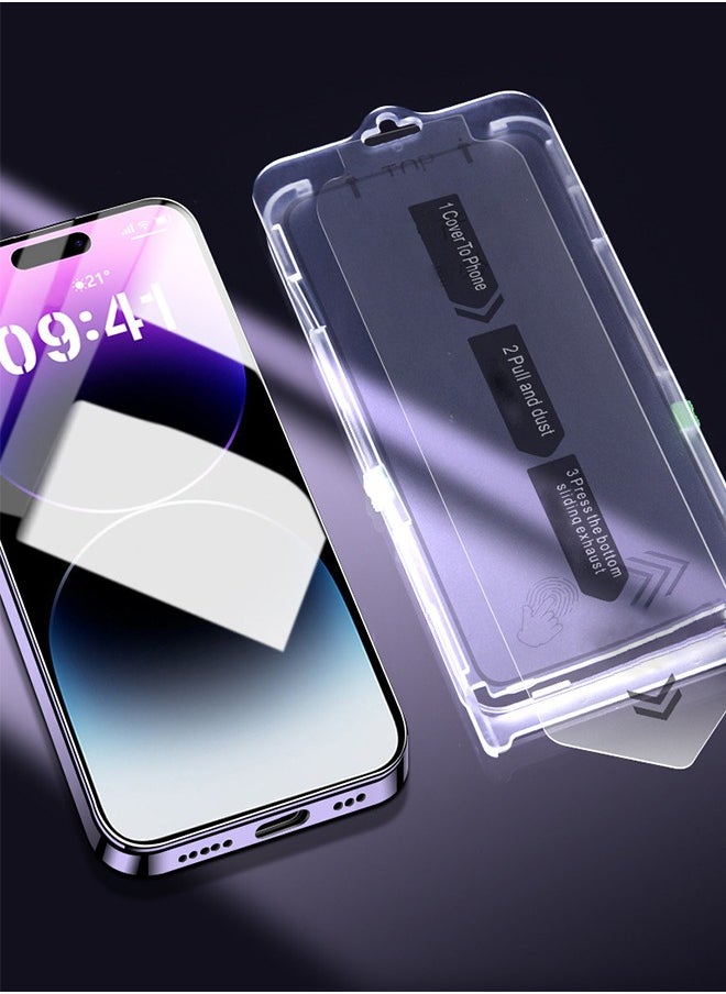 ESSAGER Tempered Glass Screen Protector for iPhone 15 Pro Max Private Tempered Glass Screen Protector 9h Hardness Bubble Free Anti-Scratch Dust-Free Installation  - Image 3