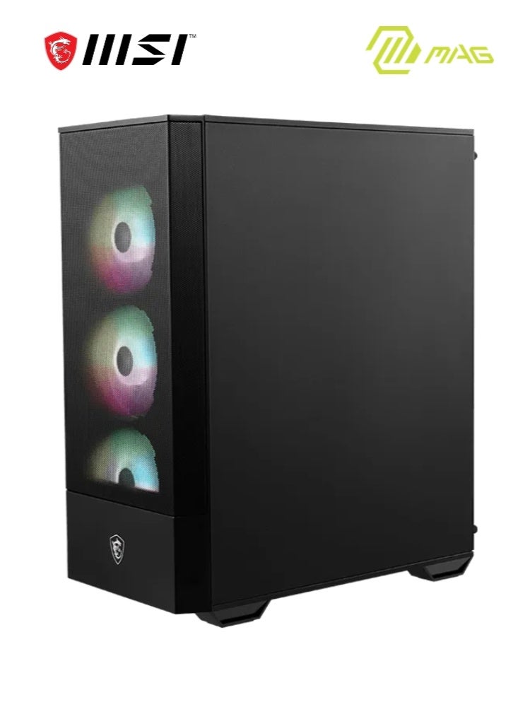 إم اس أي حالة الألعاب MAG Forge 112R، دعم ARGB، لوحة جانبية من الزجاج المقسى، تدفق هواء محسن مع دعم يصل إلى 6 مراوح، فلتر غبار مغناطيسي، يدعم بطاقة رسومات 330 مم، تصميم بدون أدوات، متوافق مع Mystic Light | 306-7G16X26-HH9 أسود - Image 5