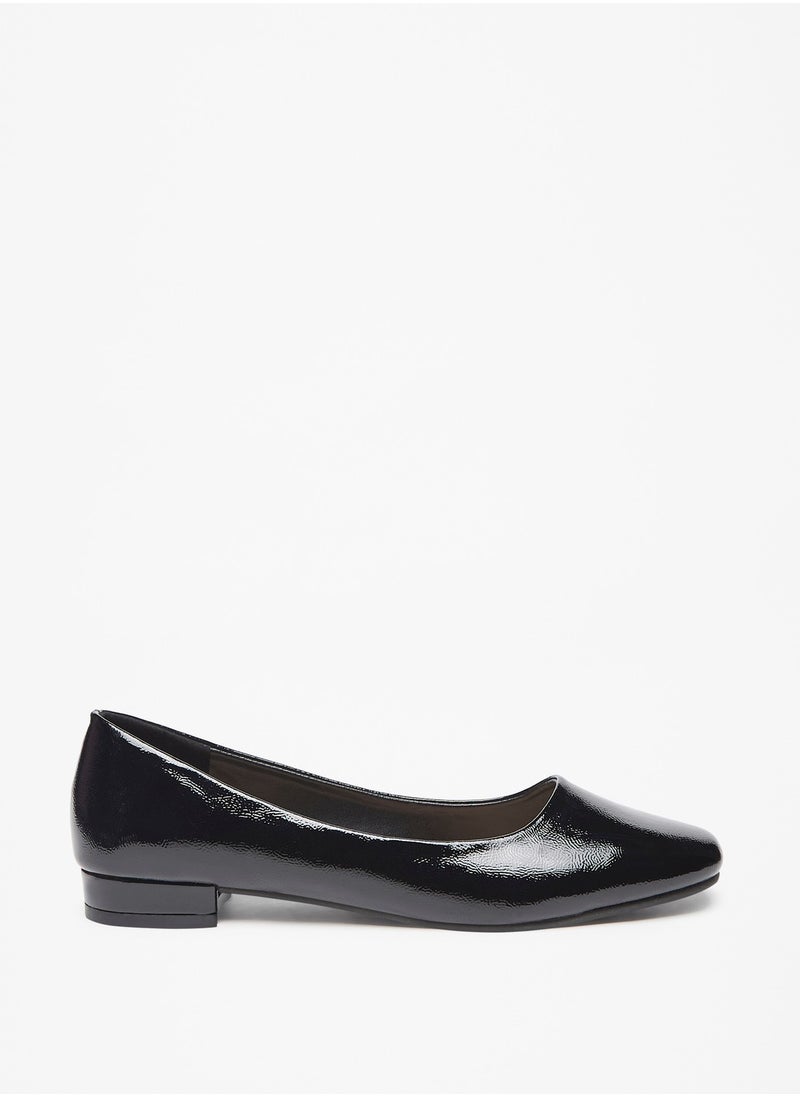 Flora Bella By Shoexpress - Women Textured Slip-On Ballerina Shoes with Block Heels - Image 1