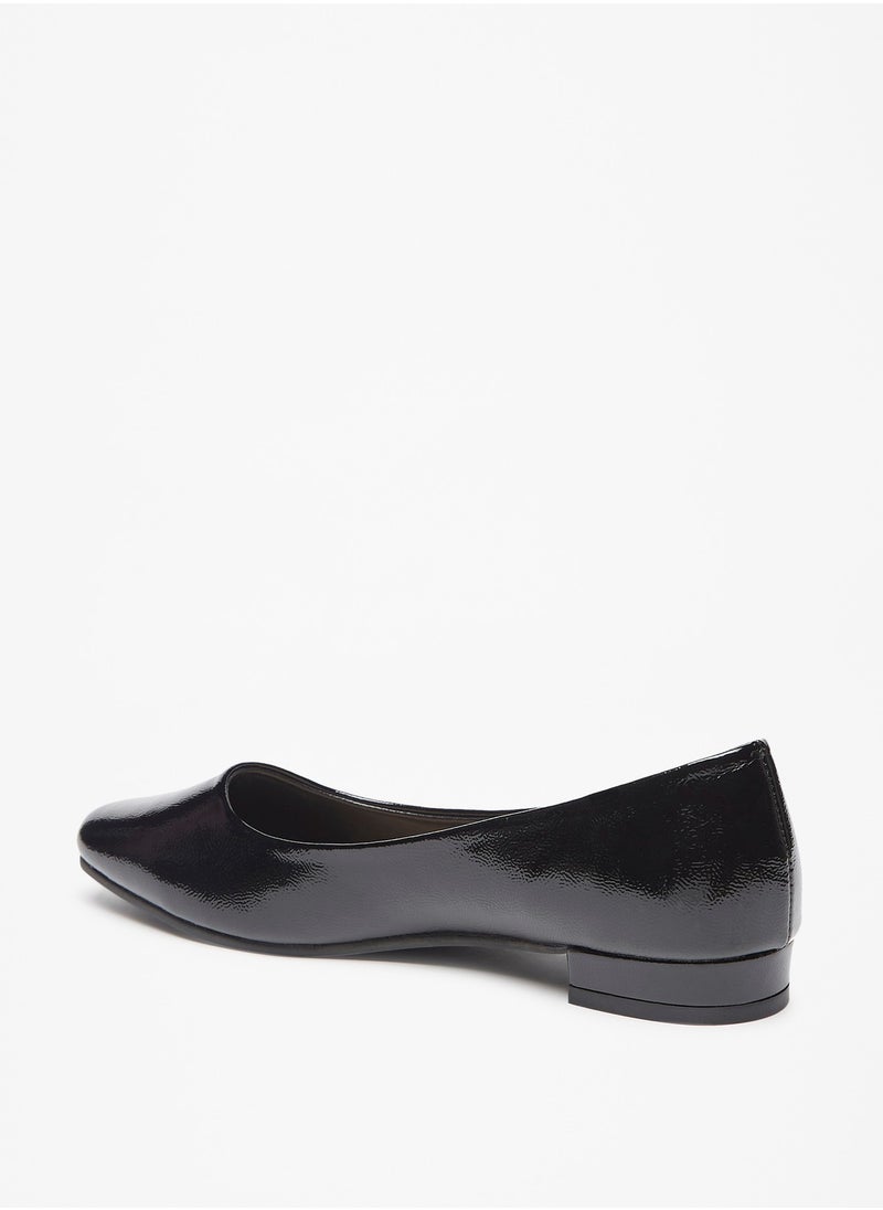 Flora Bella By Shoexpress - Women Textured Slip-On Ballerina Shoes with Block Heels - Image 1