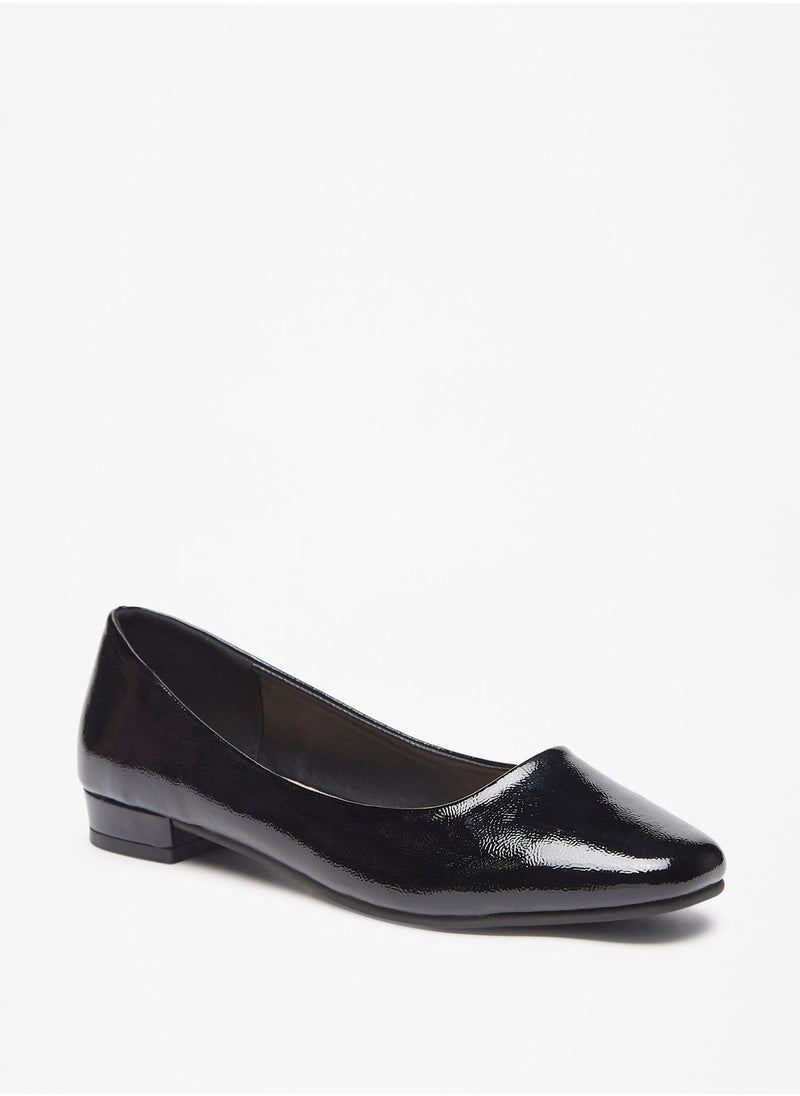 Flora Bella By Shoexpress - Women Textured Slip-On Ballerina Shoes with Block Heels - Image 1