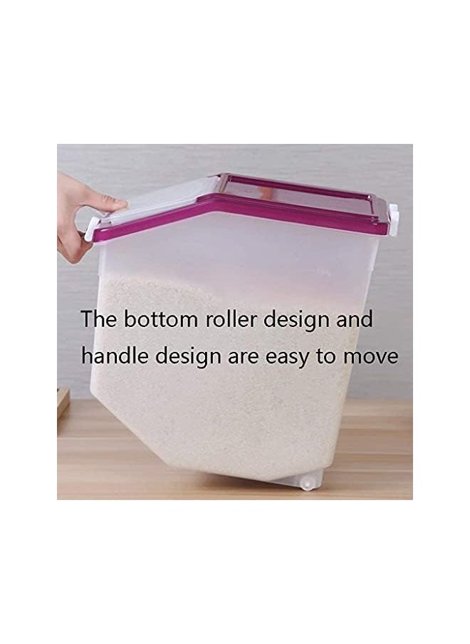 Premify - Rice Storage Containers 3pcs Set (5kg, 10kg, 15kg) - Food Storage Container with Lid, BPA Free Plastic Large Cereal Sotrage Box, Kitchen Multifunctional Container with Measuring Cup - Image 1