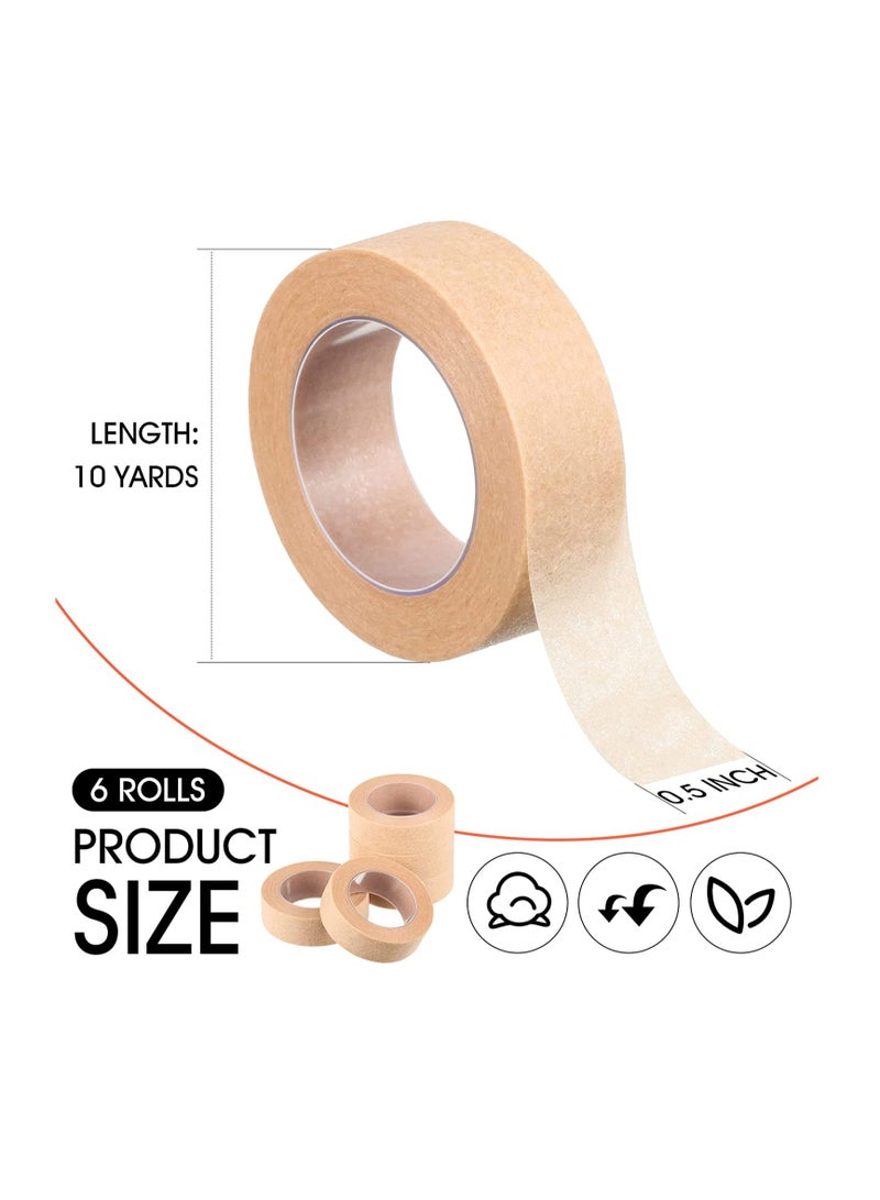 6 Rolls Flexible Skin Tape Breathable Nose Tape Self Adhesive Gauze Tape for Wound Injuries Swelling Sports, 0.5 Inch x 10 Yards - Image 2