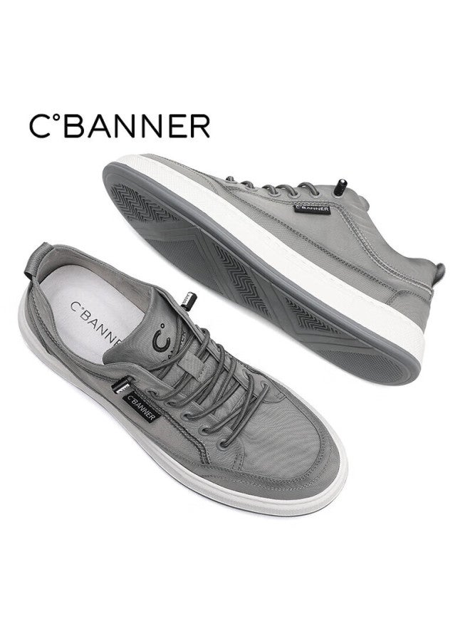 C.banner Casual Shoes, Summer Comfortable Men's Shoes, Thin Breathable Slip-on Canvas Shoes, Light Gray, Size 42 - Image 4