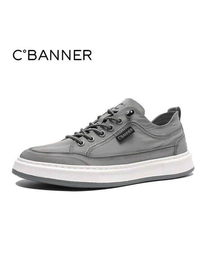 C.banner Casual Shoes, Summer Comfortable Men's Shoes, Thin Breathable Slip-on Canvas Shoes, Light Gray, Size 42 - Image 1