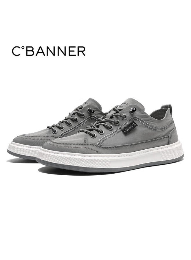 C.banner Casual Shoes, Summer Comfortable Men's Shoes, Thin Breathable Slip-on Canvas Shoes, Light Gray, Size 42 - Image 2