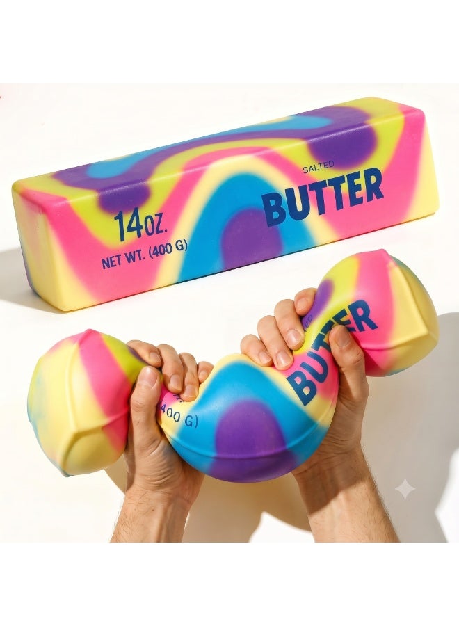 REZZOSS Realistic Stick of Butter Squishy Toy – 14oz (400g) Slow-Rise Salted Butter Stress Reliever | Soft TPR Squeeze Sensory Fidget Toy for Kids & Adults | Funny Prank Gag Gift & Decompression Office Desk Accessory | Perfect Birthday & Eid Gift - Image 1