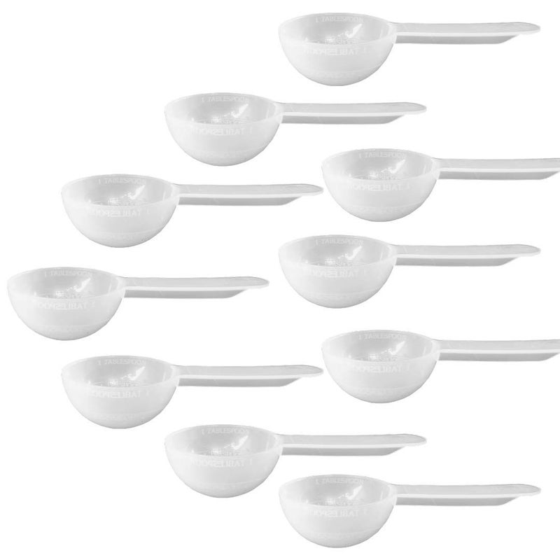 powbab 1 Tablespoon Measure Spoon Short Handle Scoops for Canisters by powbab Made in USA Dual Use Powder Measure for 1 Teaspoon to 1 Tablespoon Scoop Protein Spices Coffee Scoop BPA Free 10 count 
