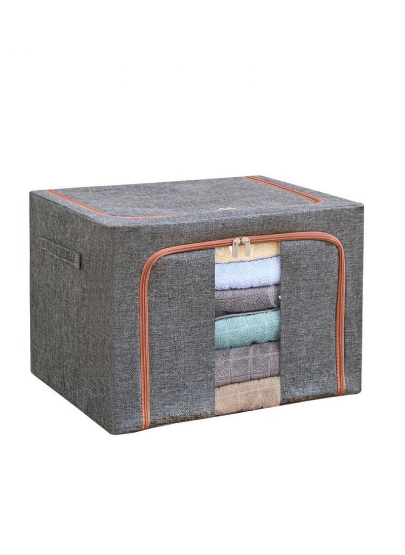Alissa 100L Large Foldable Clothes Storage Bags, Robust Steel Framed Organizer Box Container/Basket For the Bedroom, Cabinet, Wardrobe, Closet With Lids, and Handle Pack of 2 （60*42*40cm)  - Image 3
