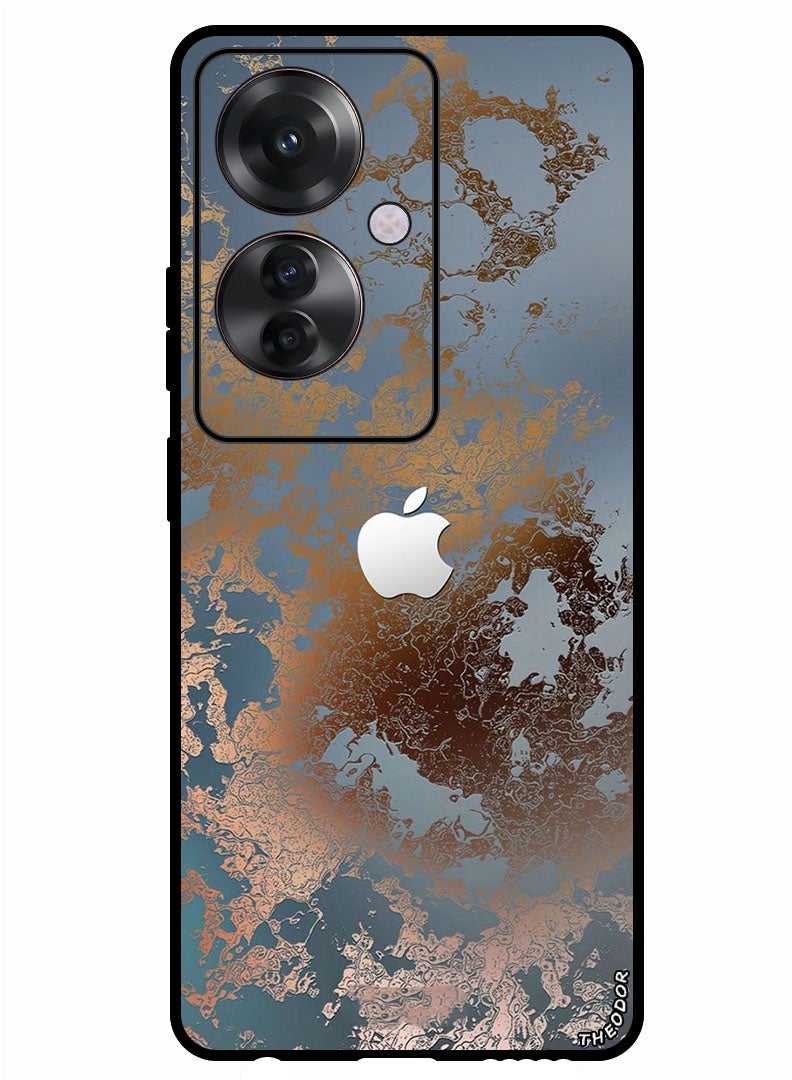 Theodor Protective Case Anti Scratch Shock Proof Bumper Cover For Oppo F25 Pro Golden Grey Design - Image 1