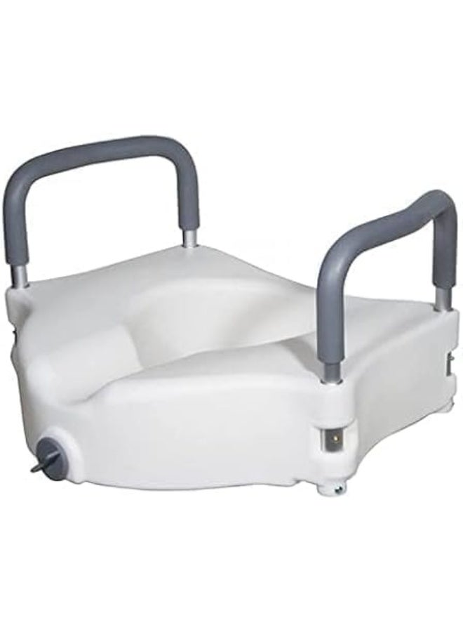 High toilet seat with side handles and non-slip base - universal toilet accessory - Image 1