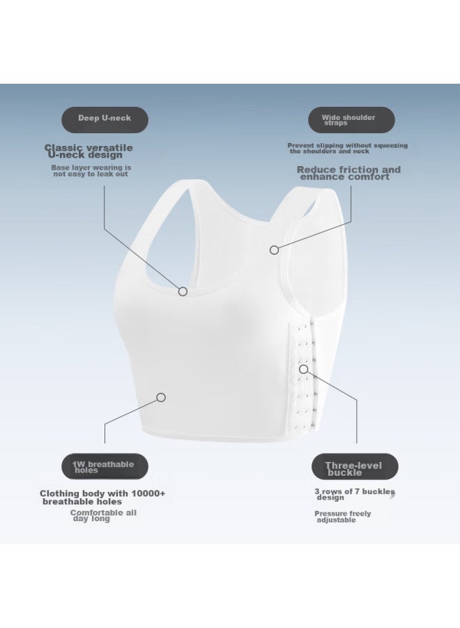 Livex Livex Chest Binder Bra For Women, Large Bust Minimizer, Ultra Flat Seamless Anti-shock Vest, Chest Shaper, Chest Wrap, Les Cool T-shirt, Small Underwear, Button-up  - Image 2
