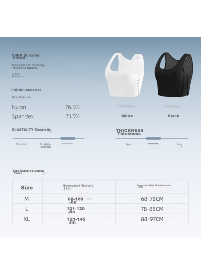 Livex Livex Chest Binder Bra For Women, Large Bust Minimizer, Ultra Flat Seamless Anti-shock Vest, Chest Shaper, Chest Wrap, Les Cool T-shirt, Small Underwear, Button-up  - Image 3