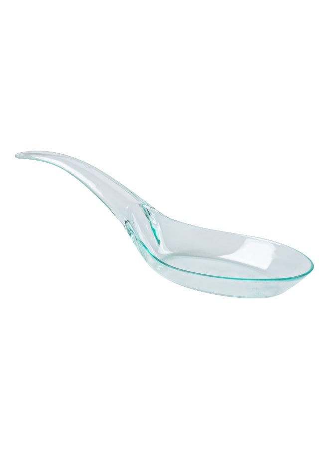 Restaurantware 5 Inch Appetizer Spoons, 100 Wave Hors D'oeuvre Spoons - Disposable, Serve Samples, Starters, Snacks, Or Desserts, Seagreen Plastic Amuse-Bouche Spoons, For Weddings Or Catering - Image 2