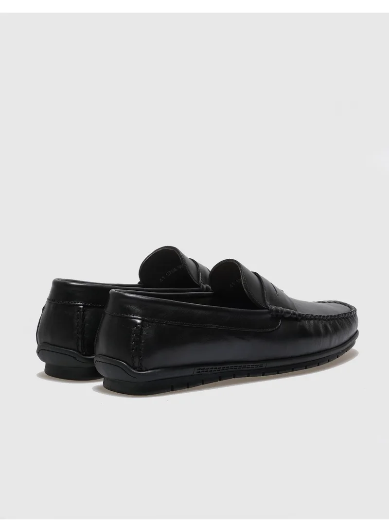 كاباني Genuine Leather Black Belted Men's Casual Shoes