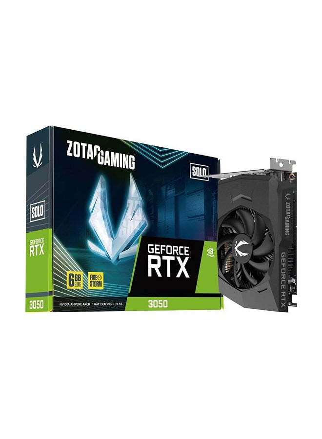 زوتاك بطاقة رسوميات GeForce RTX 3050 Solo للألعاب، ذاكرة GDDR6 سعة 6 جيجابايت، سرعة ذاكرة 14 جيجابت في الثانية، سرعة تعزيز 1470 ميجاهرتز، 2304 نواة CUDA، PCI Express 4.0 8x | ZT-A30510G-10L - Image 1