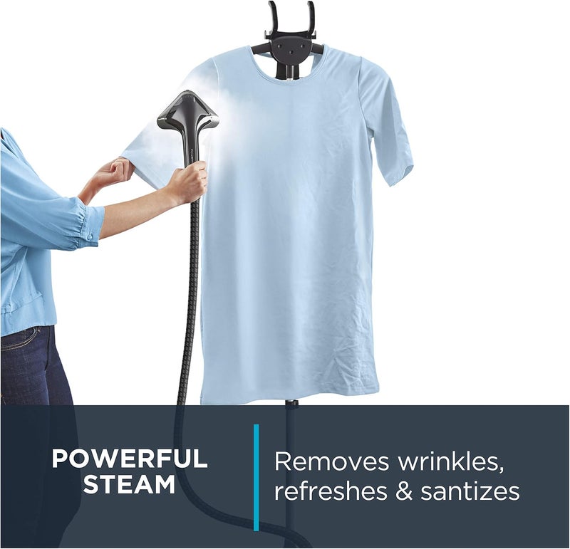 Rowenta Rowenta Steamer for Clothes Pro Style Full Size Steamer with 45 second heatup  Removable 50 oz Water Tank 1500 Watts Included Clips to Hang Clothes Ironing Black Clothes Steamer IS2461  - Image 4