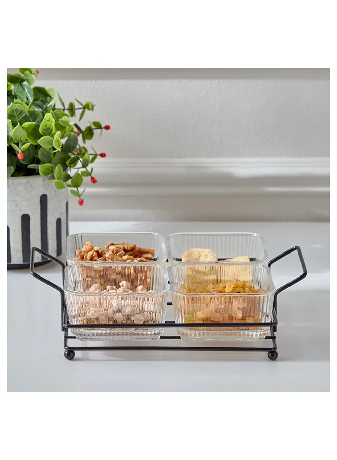 هوم بوكس طقم مقبلات زجاجي عتيق من  قطع