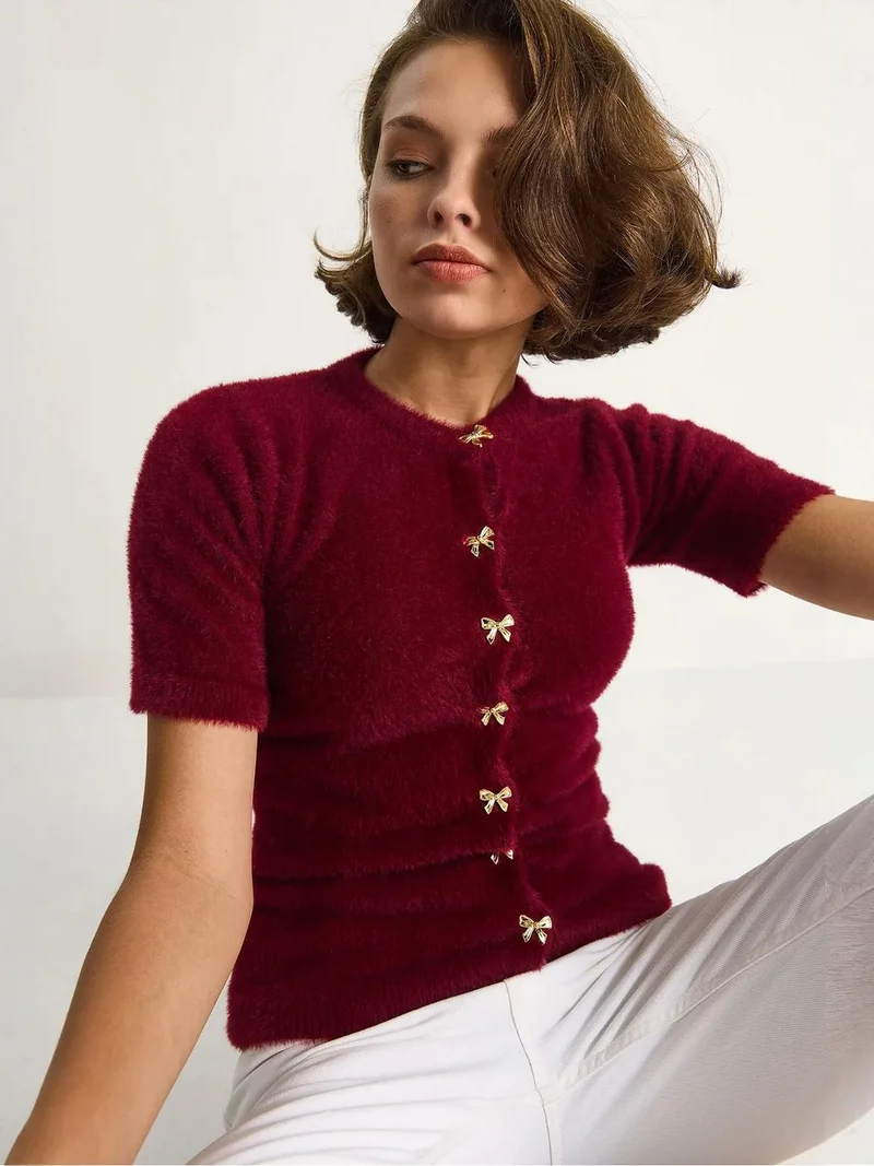 Bianco Lucci LUCCI Butterfly Buttoned Cardigan