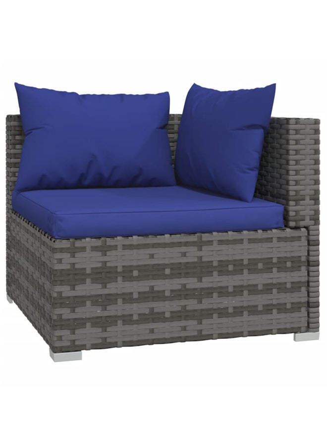 vidaxl 7 Piece Garden Lounge Set with Cushions Poly Rattan Grey 3101830 - Image 4
