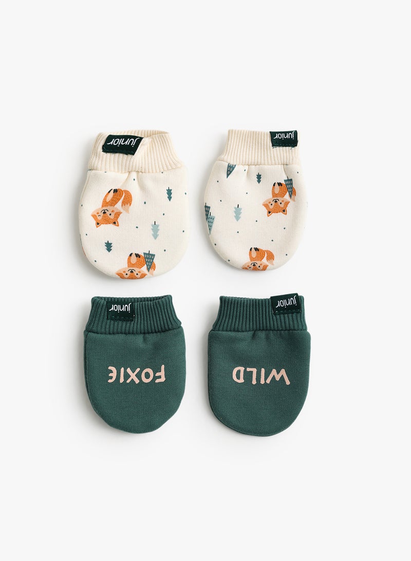 Baby Boys Foxie Adventures Mittens Pack Of 2