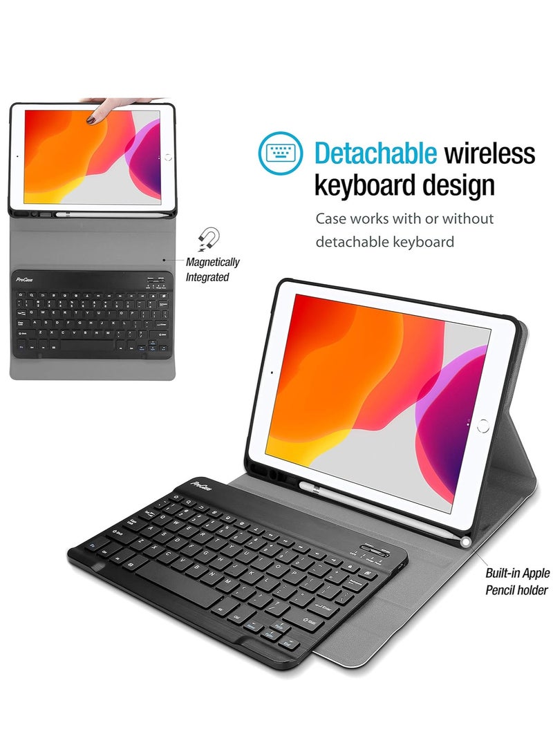 ELTRAZONE Keyboard Case Compatible with iPad 10.2 9th Generation 2021/ 8th Gen 2020/ 7th Gen 2019, Wireless Magnetically Detachable Keyboard and Stand Folio Case, Auto Sleep/Wake - Image 2