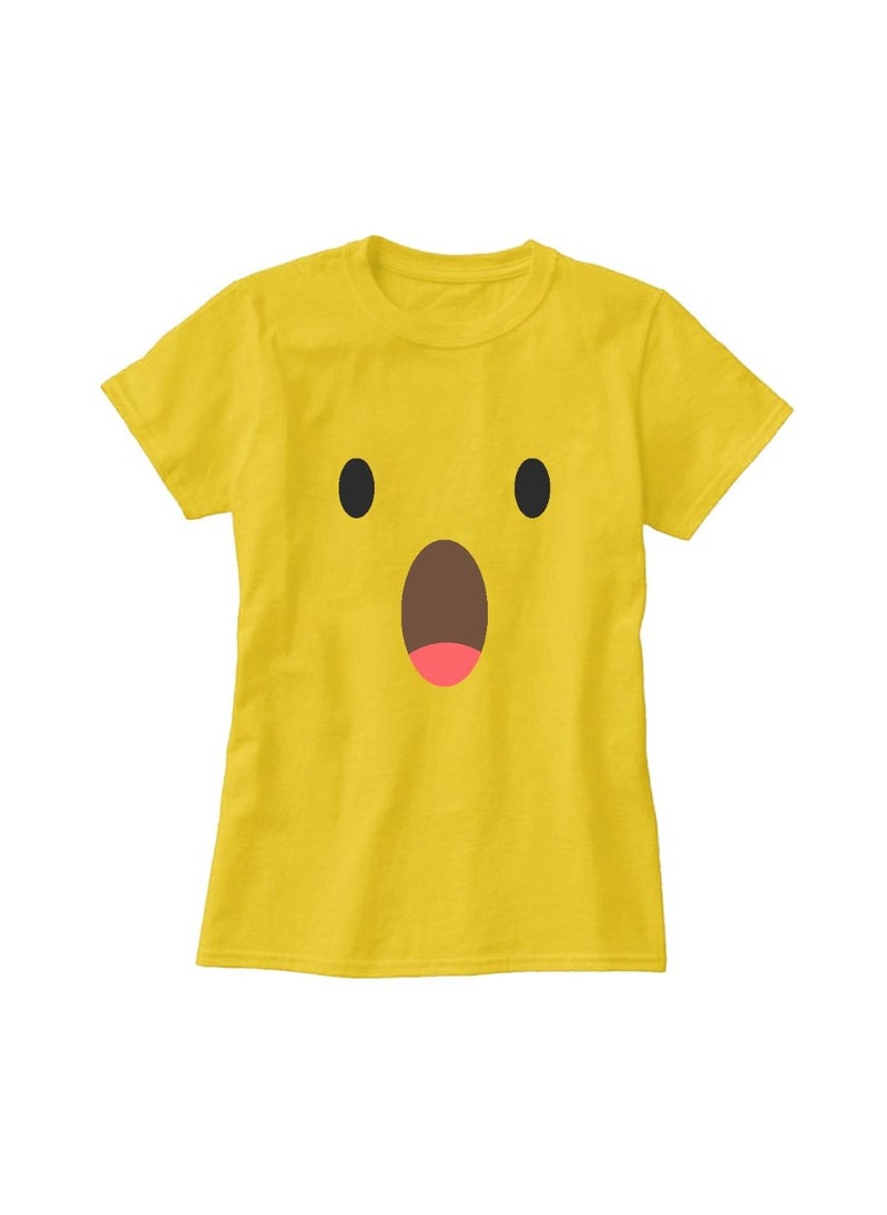 PRINTSHOP4ME - Adult Yellow Smiley Face T-Shirt Unisex Round Neck Short Sleeve Cotton T-Shirt-Soft And Comfortable Tshirt - Image 1