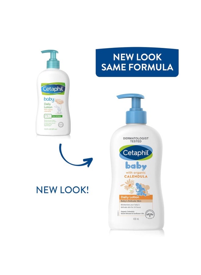 Cetaphil Baby Daily Lotion with Organic Calendula 400ml (Pack of 2) - Image 3