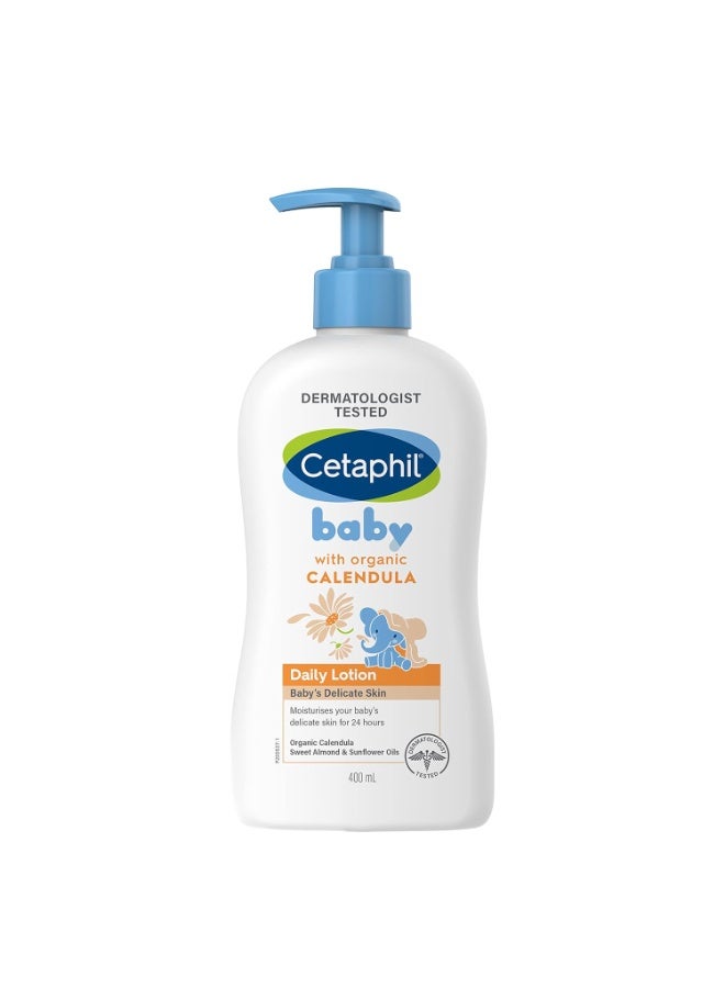 Cetaphil Baby Daily Lotion with Organic Calendula 400ml (Pack of 2) - Image 2