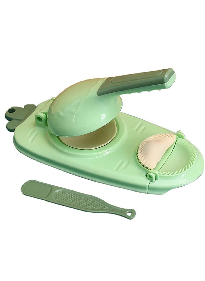 LIMITLESS Efficient Dumpling Maker Manual Dough Presser Dumpling Wrapper Mold Dough Pressing Tool Kitchen Pastry Jiaozi Baking tool (Green)  - Image 1