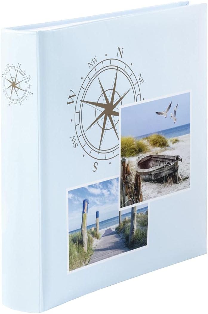 Hama Photo Album with Baltic Sea Motif (Jumbo Photo Book 30 x 30 cm, Photo Album with 100 White Pages, Album for DIY and Gluing, Picture Album for Holiday Photos) Blue - Image 1